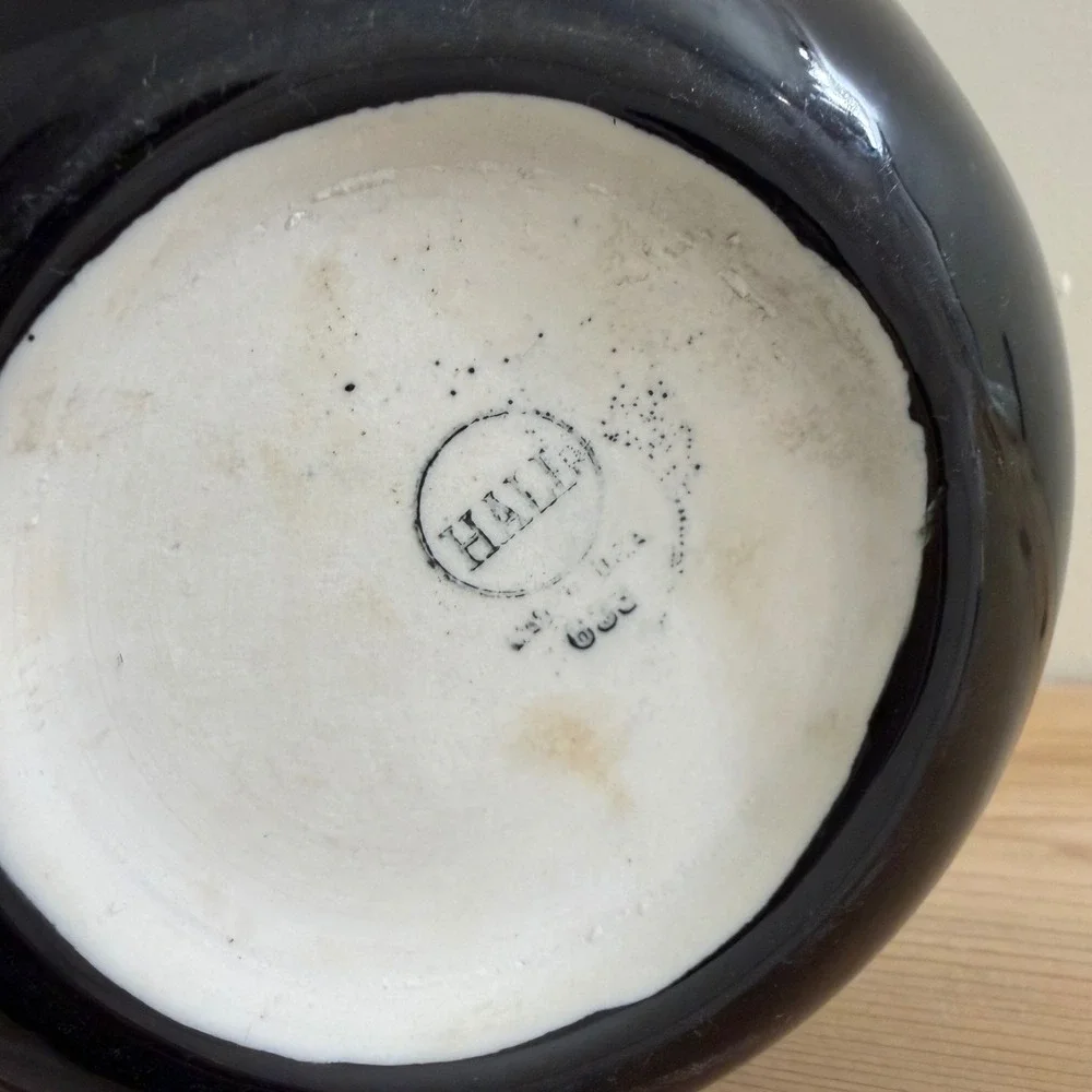 Vintage Hall China 633 Black Ball Water Pitcher‎ Art Deco Ceramic Mid Century